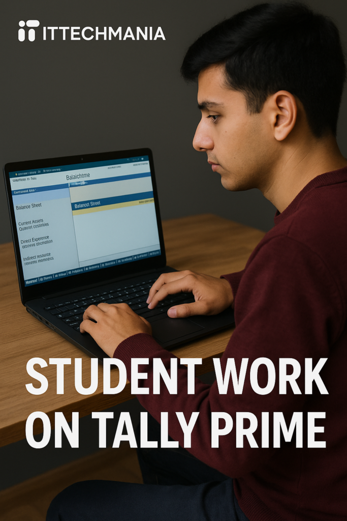 Students learning Tally Prime with GST at IT Techmania in Pathankot