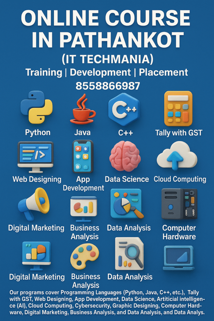 Best Online Course in Pathankot at IT Techmania
