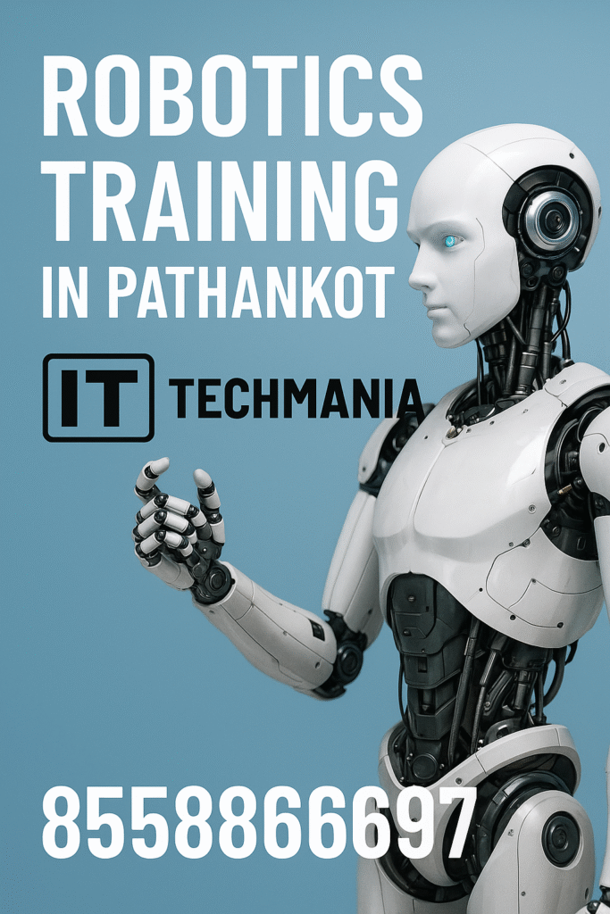 Robotics lab setup with sensors, motors, and microcontrollers in Pathankot training center