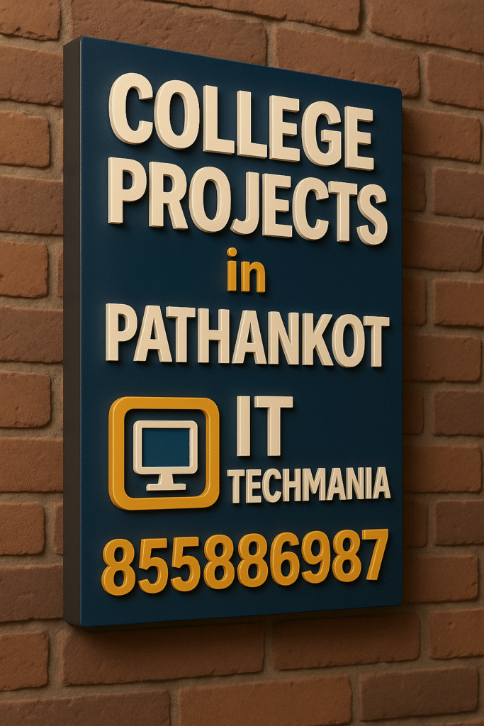 Final year BCA student presenting IT project at IT Techmania Pathankot