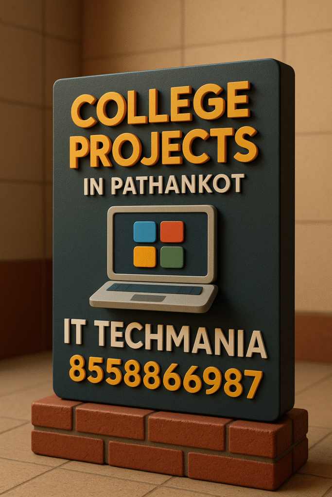 Computer science project training session at IT Techmania Pathankot