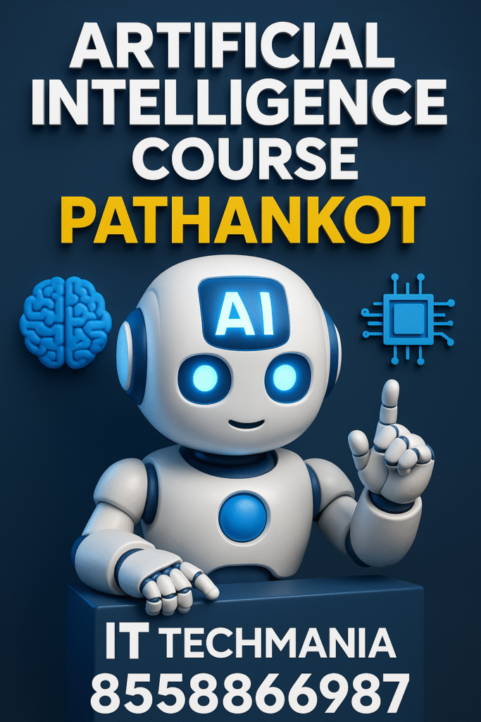 Students learning Artificial Intelligence at IT Techmania in Pathankot