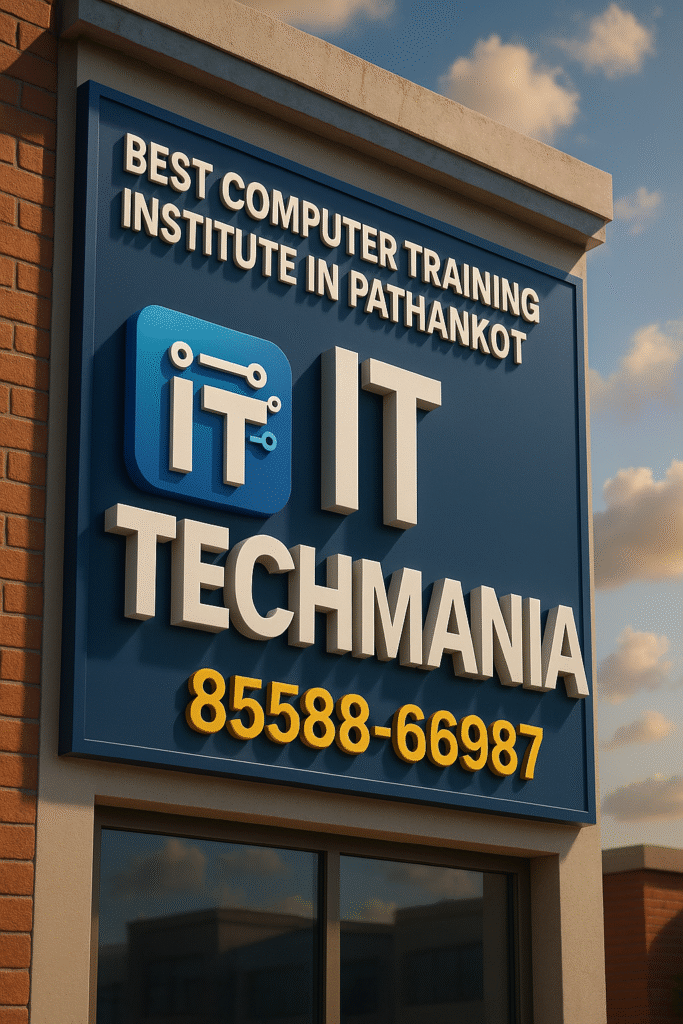 Best computer training institute classroom in Pathankot at IT Techmania