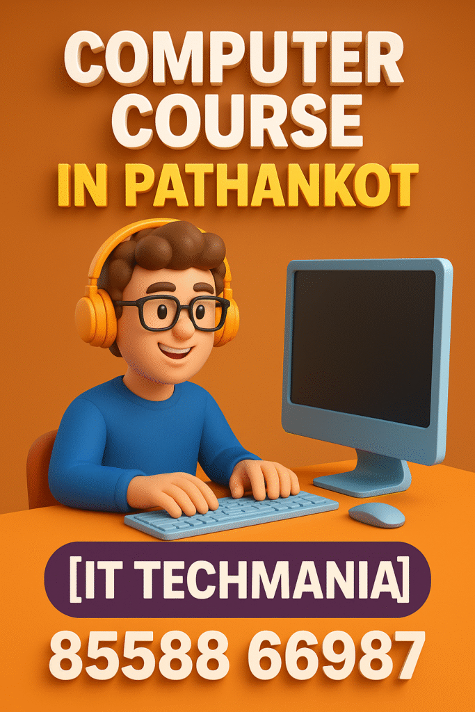 Students learning MS Office and Internet basics in Pathankot