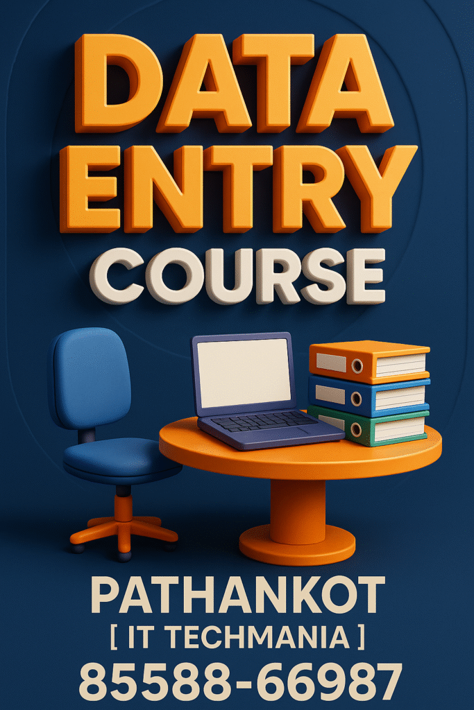 Data entry training at IT TECHMANiA Pathankot