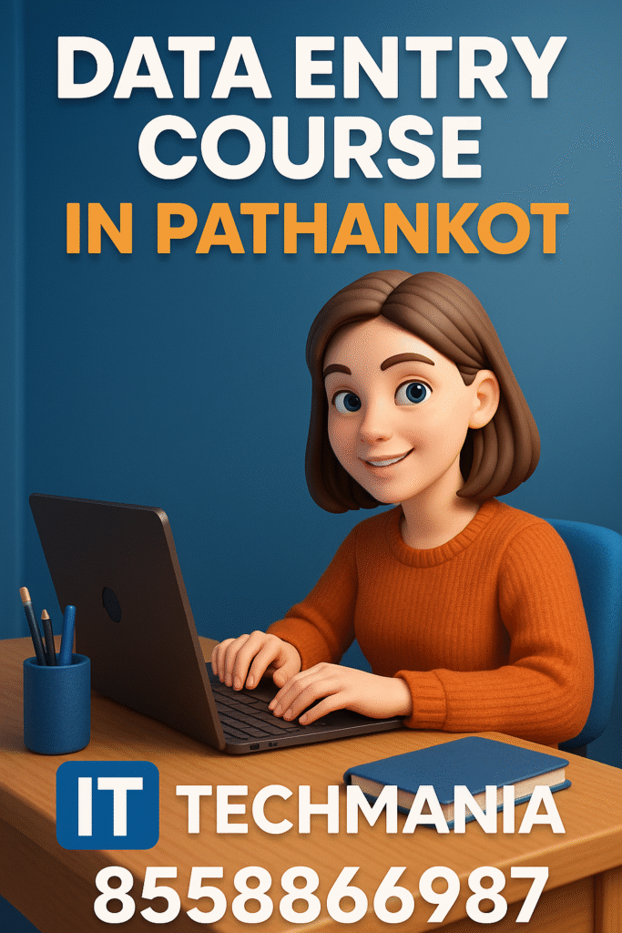 Students learning MS Excel and Word for data entry in Pathankot