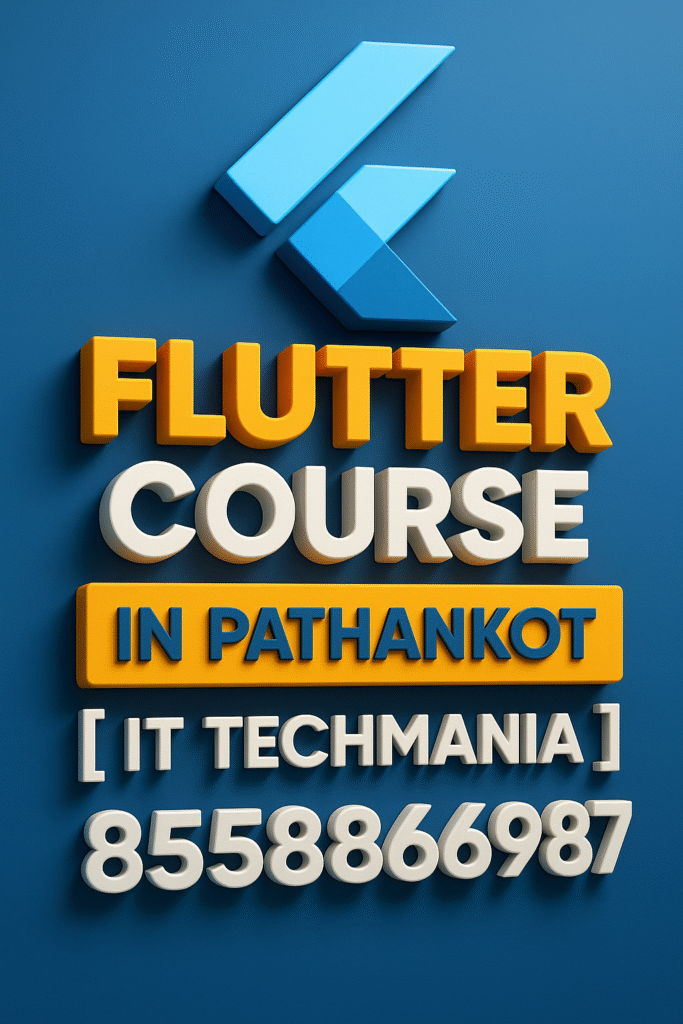 Flutter course training classroom at IT TECHMANiA Pathankot