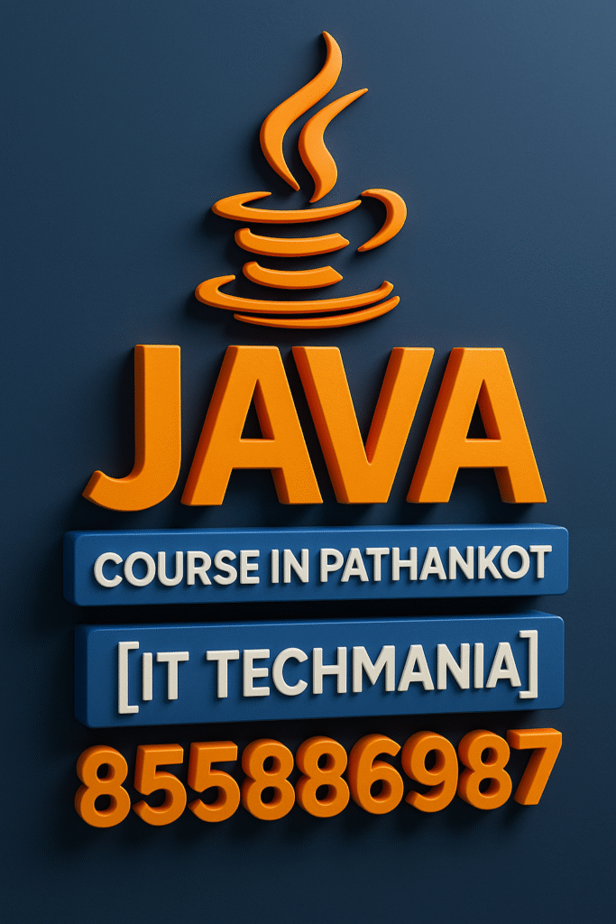 Student coding in Java at IT TECHMANiA Pathankot